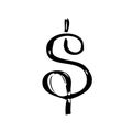 Dollar sign. Hand drawn vector sketch on white background Royalty Free Stock Photo