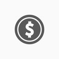 Dollar sign icon, money, coin, token, dollar, medal