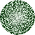 Dollar Sign Icon Explosion Round Globula Mosaic