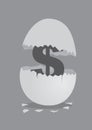 Dollar Sign Inside Cracked Egg Vector Illustration Royalty Free Stock Photo