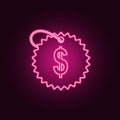 dollar sign neon icon. Elements of Sale set. Simple icon for websites, web design, mobile app, info graphics Royalty Free Stock Photo