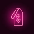 dollar sign neon icon. Elements of Sale set. Simple icon for websites, web design, mobile app, info graphics Royalty Free Stock Photo