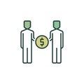 Dollar Sign and People vector Corruption concept colored icon