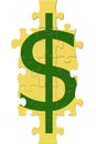 Dollar Sign Puzzle Royalty Free Stock Photo