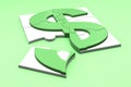 Dollar sign is represented in the puzzle`s form. Royalty Free Stock Photo