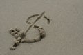 Dollar sign on the sand Royalty Free Stock Photo