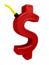 Dollar sign shaped gas can