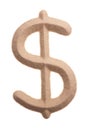 Dollar sign written with sand Royalty Free Stock Photo