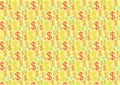 Dollar signs pattern in different colors