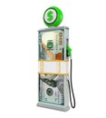 Dollar Stack and Gas Pump Nozzle