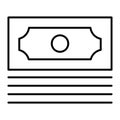 Dollar stack thin line icon. Pile of cash vector illustration isolated on white. Money outline style design, designed