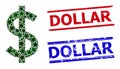 Dollar Star Mosaic and Dollar Distress Seals Royalty Free Stock Photo