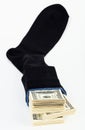 Dollar stock in a sock