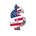 Dollar Symbol Arrow Up - United States Flag Royalty Free Stock Photo