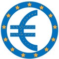 Dollar symbol with Europe Unian flag background