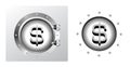 Dollar symbol and banking safe Royalty Free Stock Photo