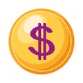 dollar symbol in button Royalty Free Stock Photo