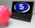 Dollar Symbol Button On Laptop Showing Currencies Royalty Free Stock Photo