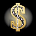 Dollar symbol in diamonds Royalty Free Stock Photo