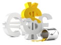 Dollar symbol with golden paint Royalty Free Stock Photo