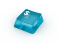 Dollar symbol on keyboard button. 3D rendering Royalty Free Stock Photo