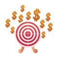 Dollar symbol with target shooting isolated icon Royalty Free Stock Photo