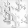 Dollar symbols on white Royalty Free Stock Photo