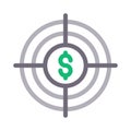 Dollar target vector color line icon