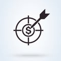 Dollar target. vector Simple modern icon design illustration