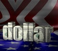 Dollar Text with texture usa flag background Royalty Free Stock Photo