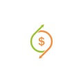 dollar up and down logo vector icon illustration