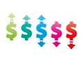 Dollar up and down sign icon Royalty Free Stock Photo