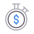Dollar vector color line icon Royalty Free Stock Photo