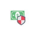 Dollar vector flat colour icon Royalty Free Stock Photo