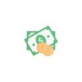 Dollar vector flat colour icon Royalty Free Stock Photo