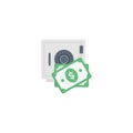 Dollar vector flat colour icon Royalty Free Stock Photo