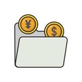 Dollar vector colour line  icon Royalty Free Stock Photo
