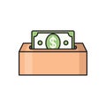 Dollar vector colour line  icon Royalty Free Stock Photo
