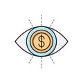 Dollar vector flat color icon Royalty Free Stock Photo