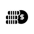 Dollar vector glyph flat icon Royalty Free Stock Photo