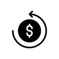 Dollar vector glyph flat icon Royalty Free Stock Photo