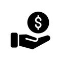 Dollar vector glyph flat icon Royalty Free Stock Photo