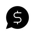 Dollar vector glyph flat icon Royalty Free Stock Photo