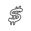 Dollar vectpr icon. money illustration symbol. currency sign or logo. Royalty Free Stock Photo