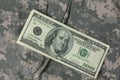 Dollars on army uniform