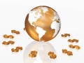 Dollars around the World Royalty Free Stock Photo