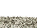100 dollars banknotes on the ground on white Royalty Free Stock Photo