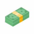 Dollars banknotes vector file  isometric view. Royalty Free Stock Photo