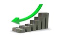Dollars Barchart Down Trend Royalty Free Stock Photo