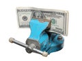 Dollars being squeezed in a vise